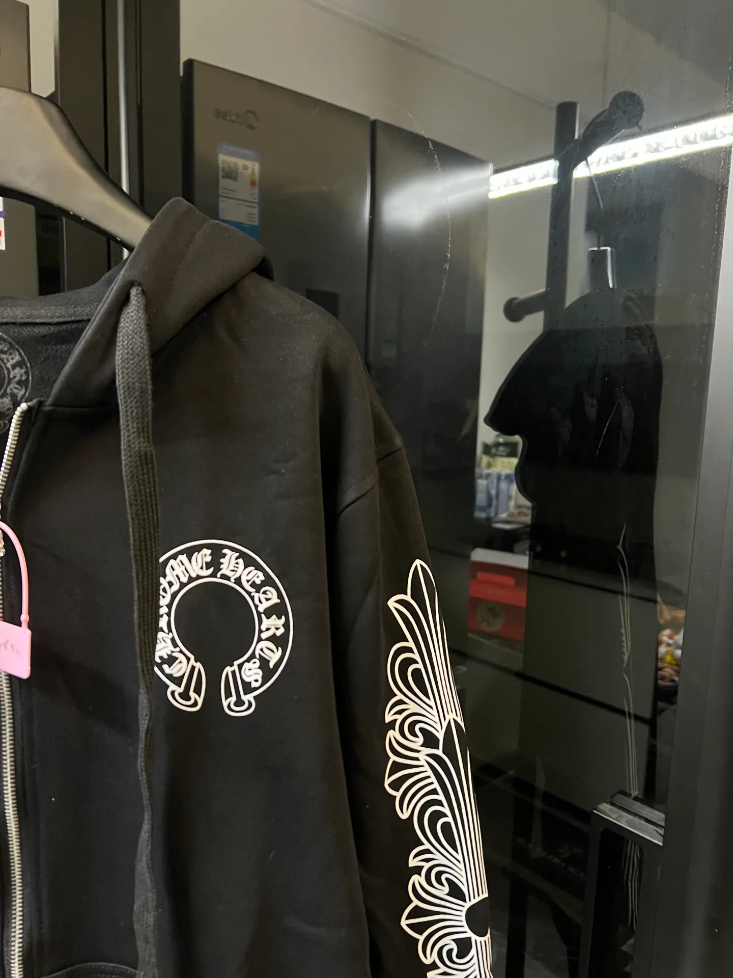 P280 [next day] CHROME HEARTS/Chrome Heart CH 25Ss Miami limited horseshoe hooded zipper jacket (black), same style for men and women, versatile and easy to match Size: s m l xl Detailed sizes can be found in Figure 9
